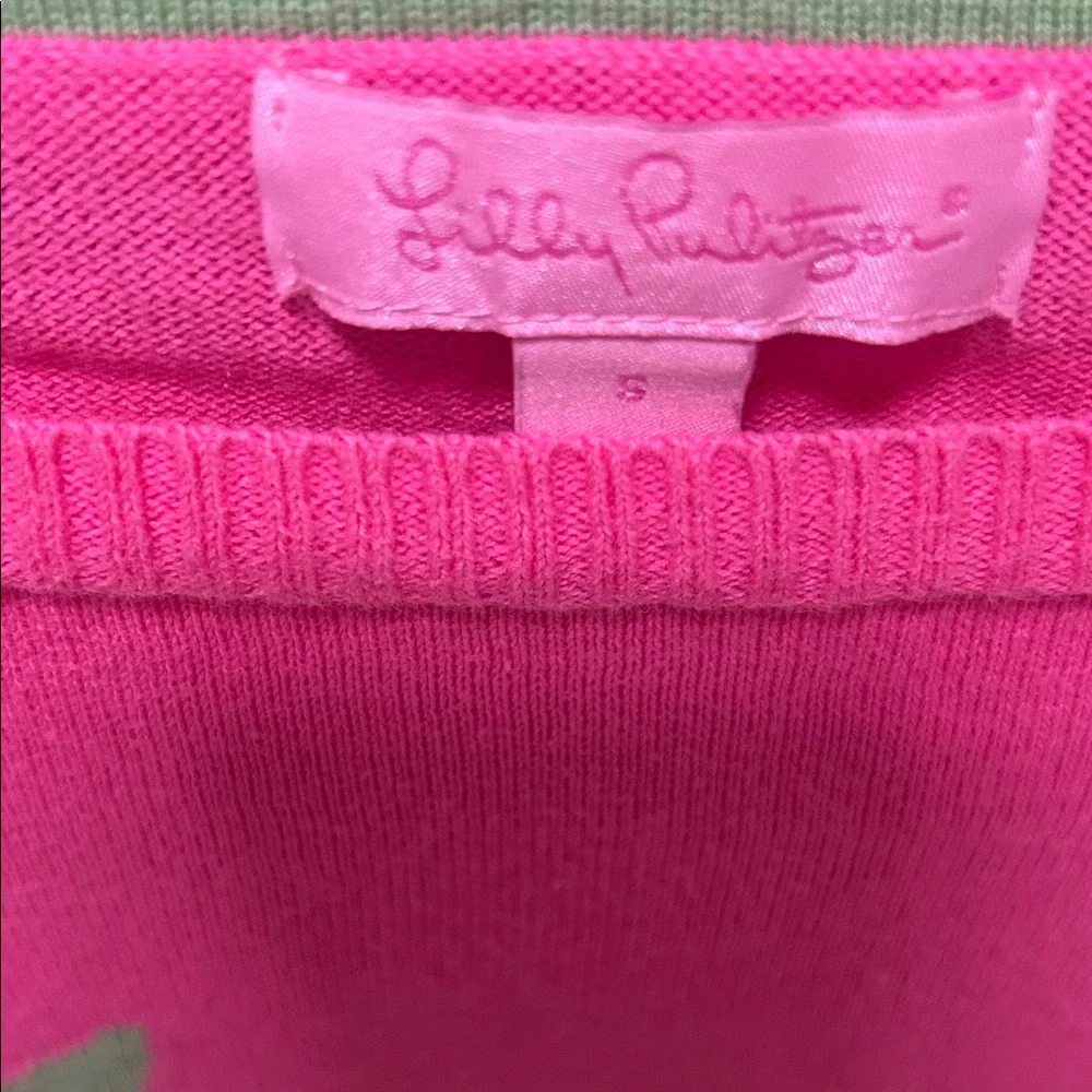Rare vintage Lilly Pulitzer Pink “Oh Shift” Cotton Sweater